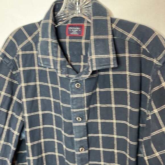 Untuckit Blue Appellation Blue Plaid Flannel Button Down Shirt. Size XL. - Picture 2 of 9